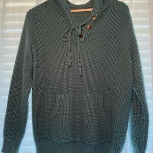 Cozy Teal Knit Turtleneck Sweater